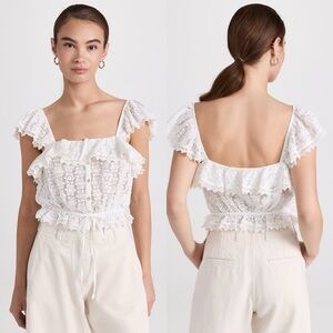 LoveShackFancy Mia Top in White